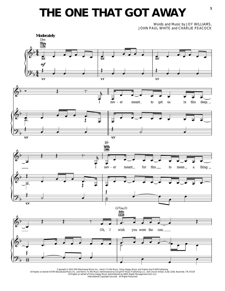 The One That Got Away Acoustic Guitar scores gallery preview page 1
