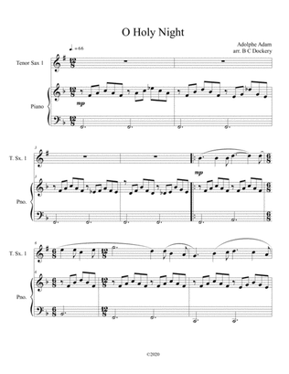 Book cover for O Holy Night (tenor sax solo) with piano accompaniment