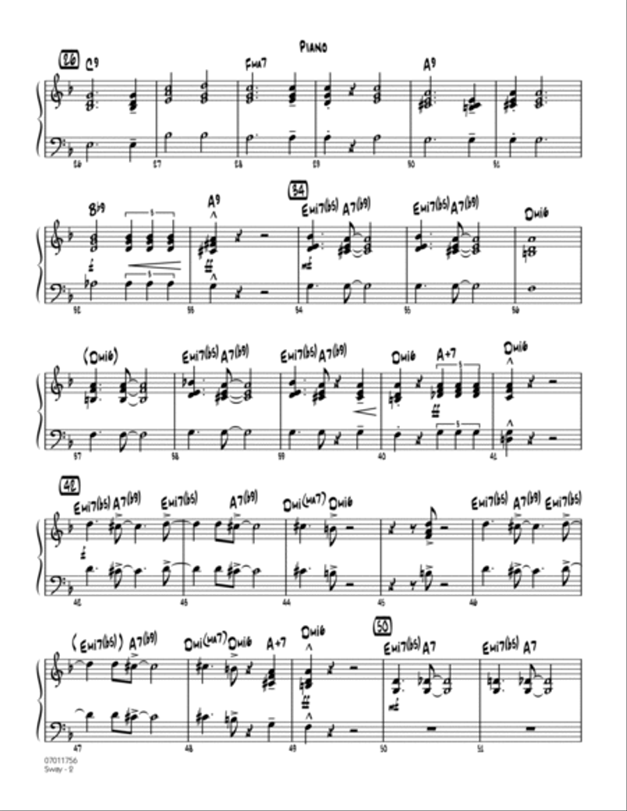 Sway (Quien Sera) - Piano Jazz Ensemble scores gallery preview page 2