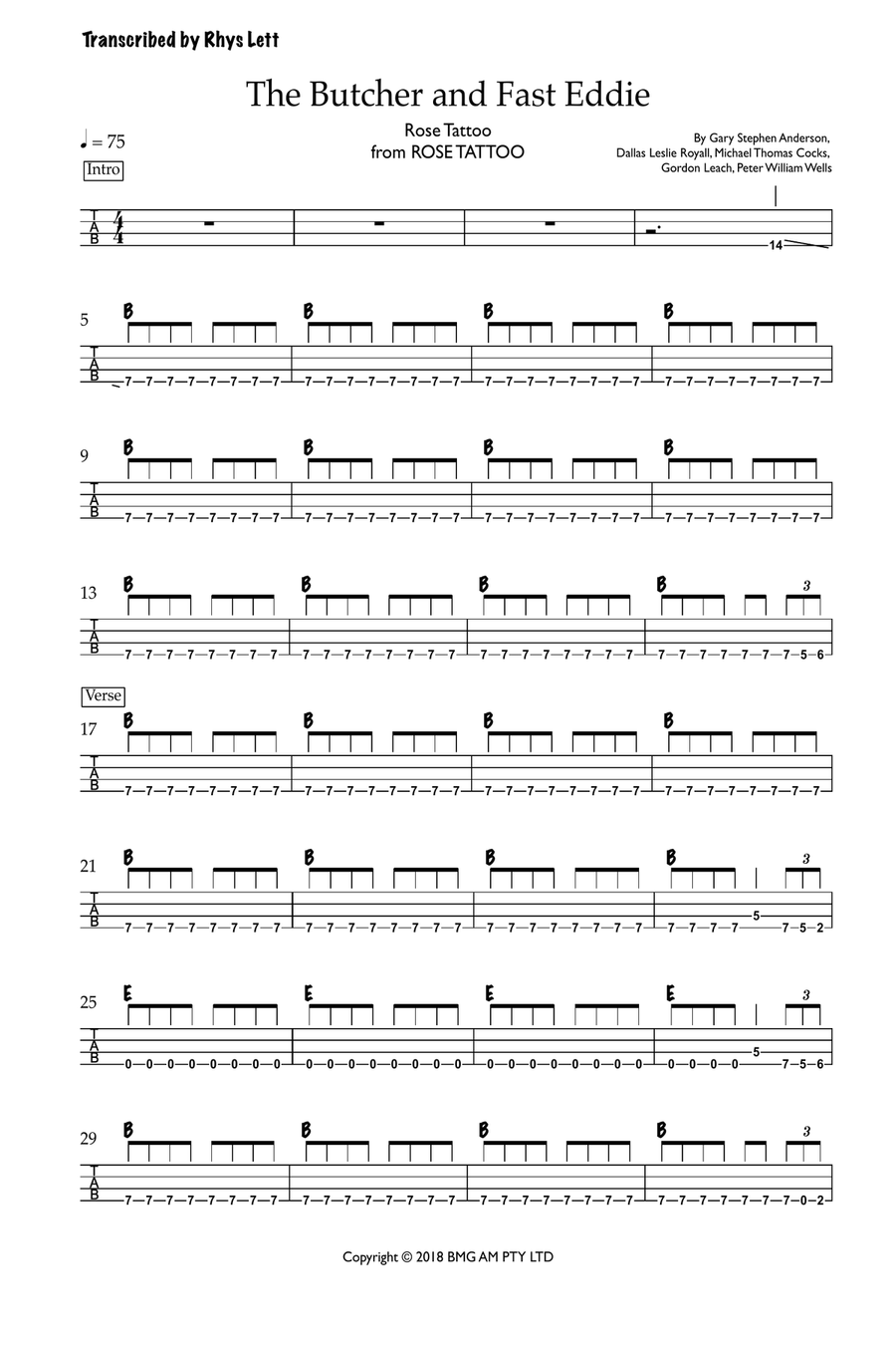 Butcher And Fast Eddy Acoustic Guitar scores gallery preview page 1