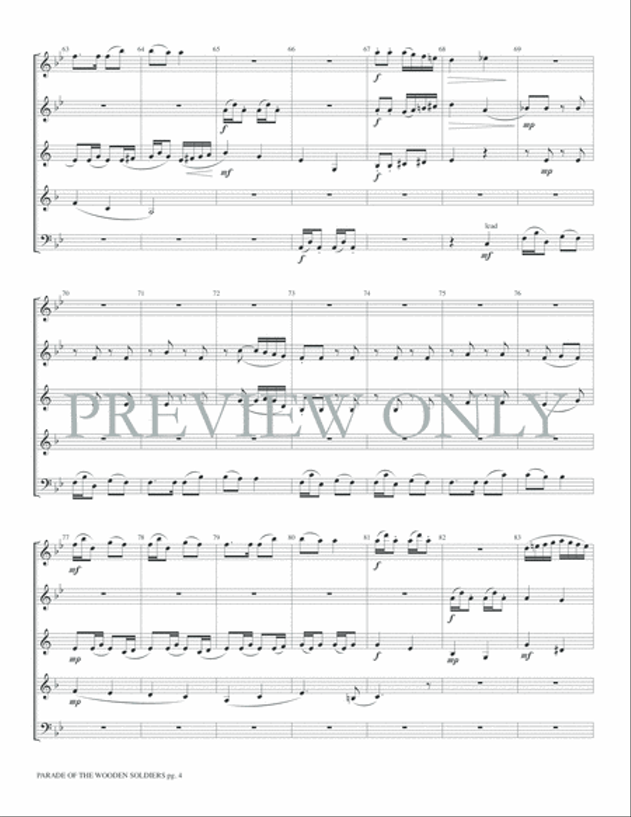 Parade of the Wooden Soldiers Woodwind Quintet scores gallery preview page 6