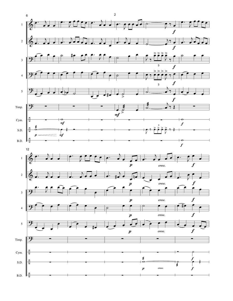 DPR Korea National Anthem (North Korea): Aegukga Large Ensemble scores gallery preview page 5