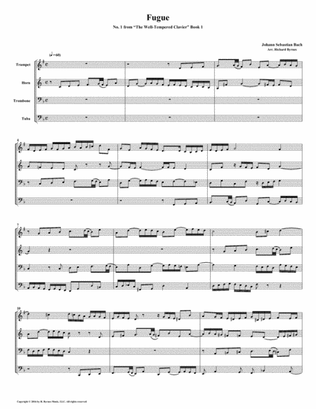 Fugue 01 from Well-Tempered Clavier, Book 1 (Brass Quartet)