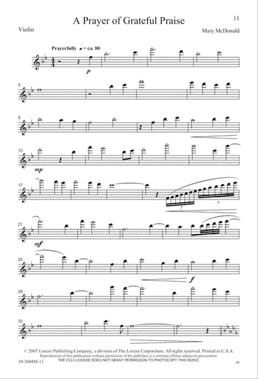 A Prayer of Grateful Praise 4-Part scores gallery preview page 11