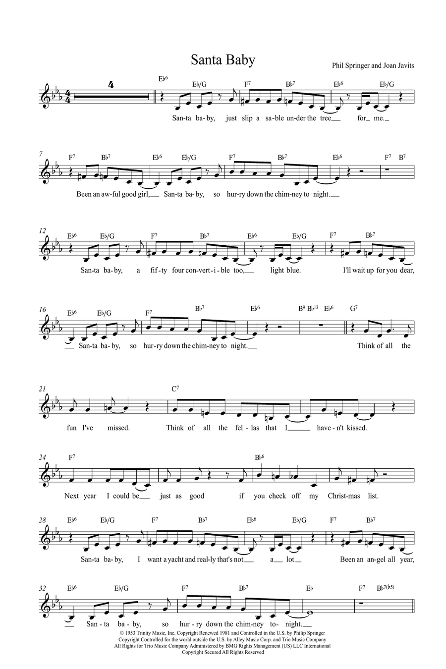 Santa Baby 2-Part scores gallery preview page 1