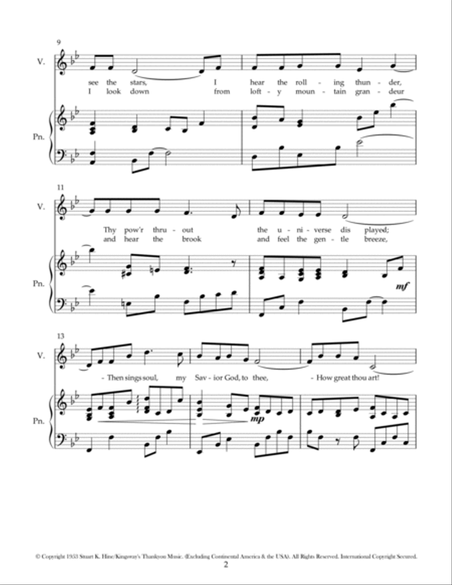 How Great Thou Art High Voice scores gallery preview page 2