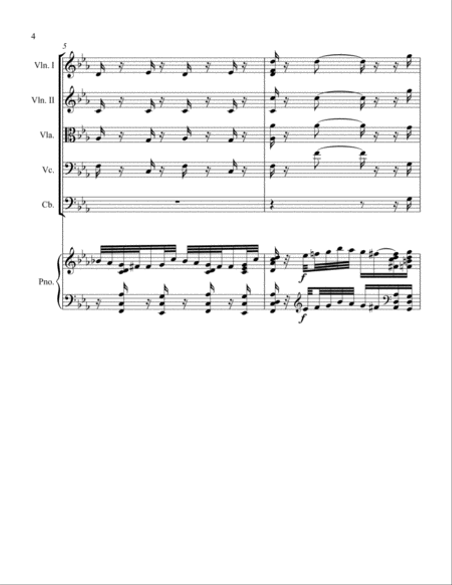 Allegro in C Minor Piano Quintet scores gallery preview page 4