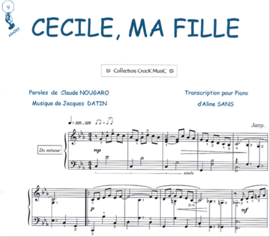 Cécile ma fille (Collection CrocK'MusiC) Piano Solo scores gallery preview page 1