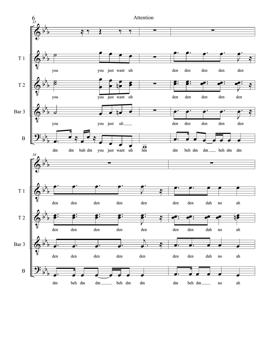 Attention A Cappella scores gallery preview page 6