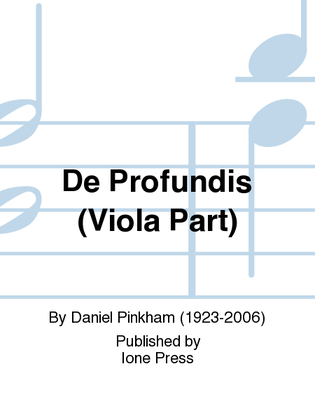 Book cover for De Profundis (Viola Part)