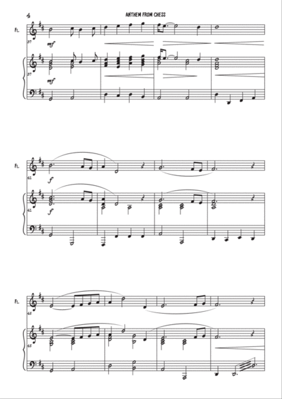 Anthem (from Chess) Flute Solo scores gallery preview page 4