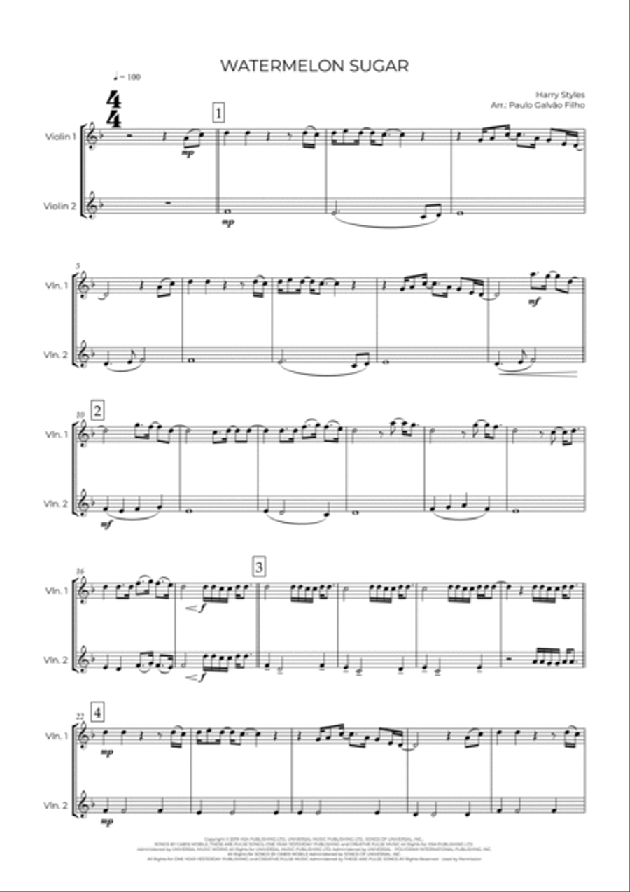 Watermelon Sugar Watermelon Sugar String Duet scores gallery preview page 2