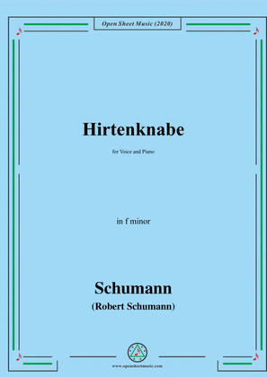 Book cover for Schumann-Hirtenknabe,in f minor,for Voice and Piano