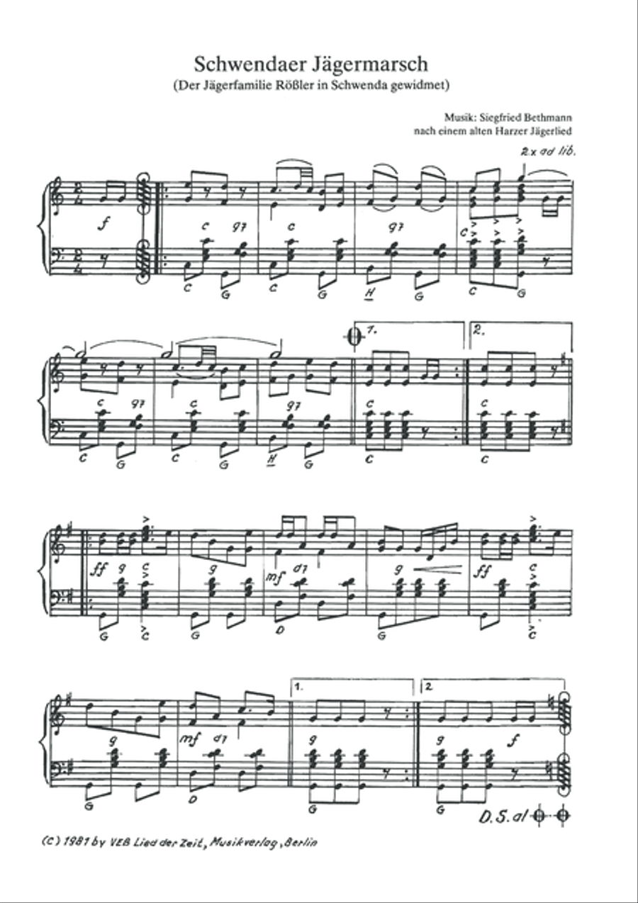 Schwendaer Jagermarsch Accordion scores gallery preview page 3