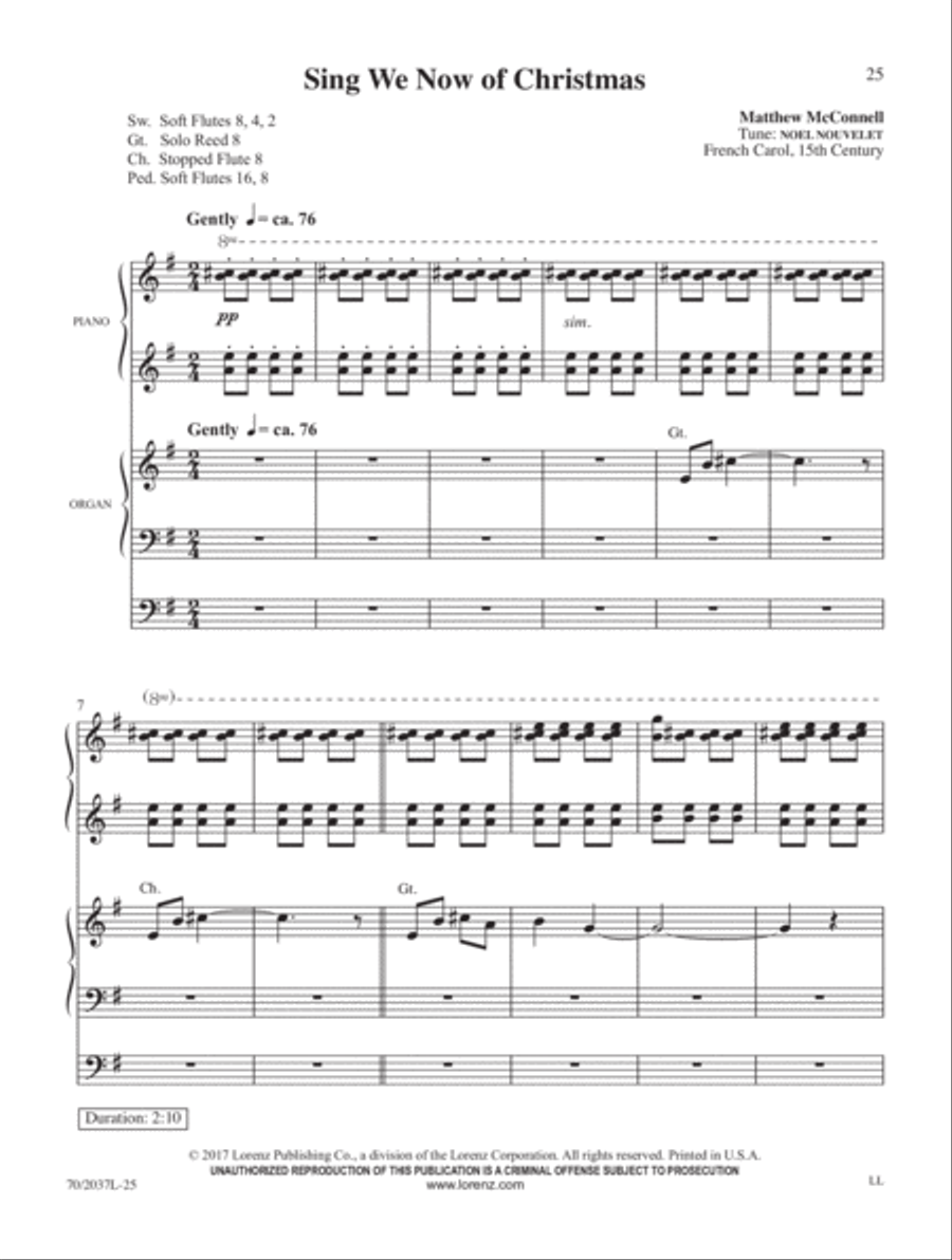 The Snow Lay on the Ground Organ scores gallery preview page 6