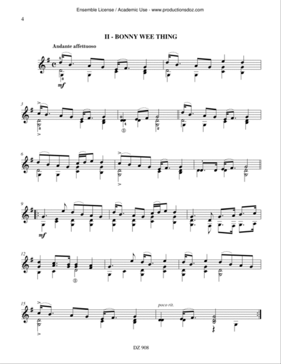 Twenty-Five Scottish Airs Classical Guitar scores gallery preview page 4