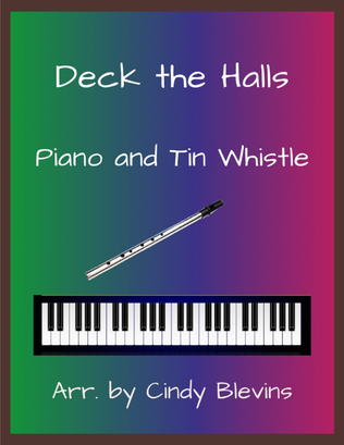 Deck the Halls, Piano and Tin Whistle (D)