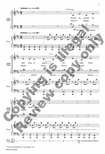 Dream On, Dream On (Choral Score) image number null