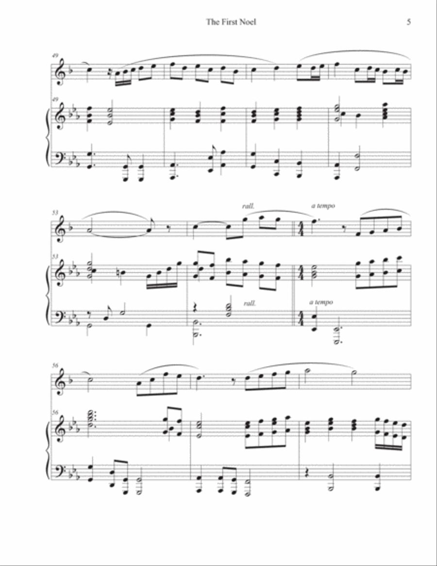 The First Noel (Trumpet-Piano) Trumpet Solo scores gallery preview page 5