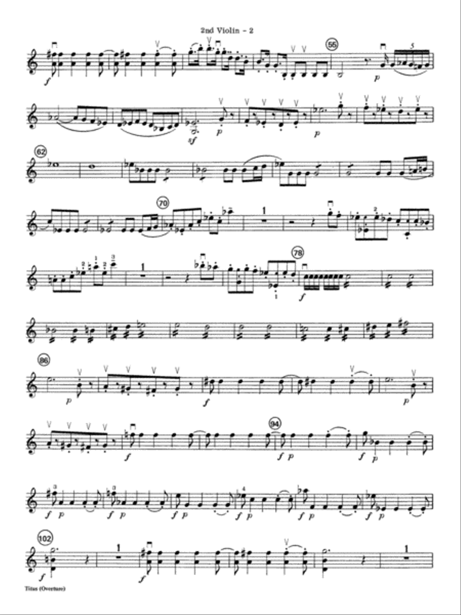 Titus Overture: 2nd Violin Full Orchestra scores gallery preview page 2