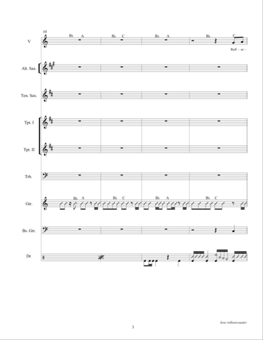 Love Rollercoaster Small Ensemble scores gallery preview page 5