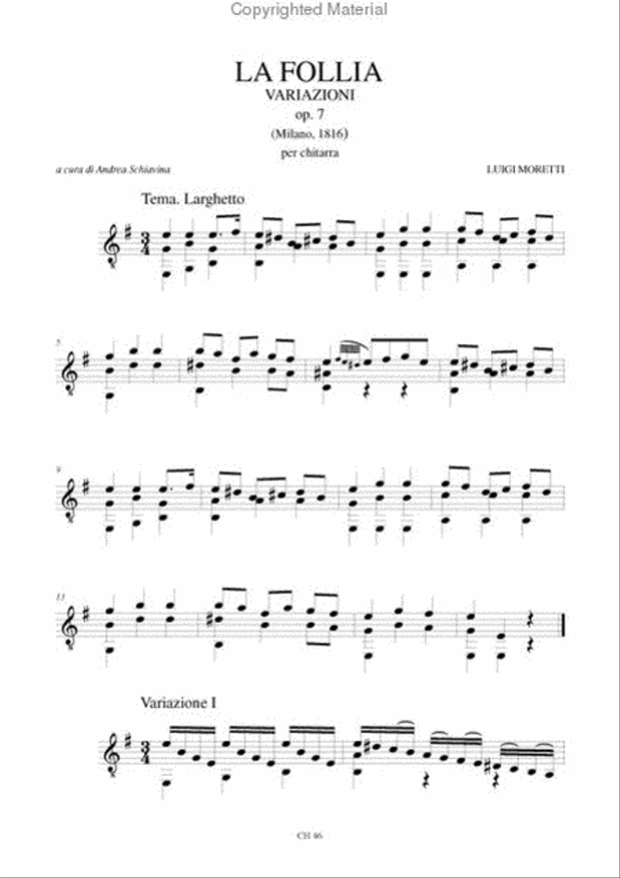 La Follia. Variations Op. 7 for Guitar Acoustic Guitar scores gallery preview page 2