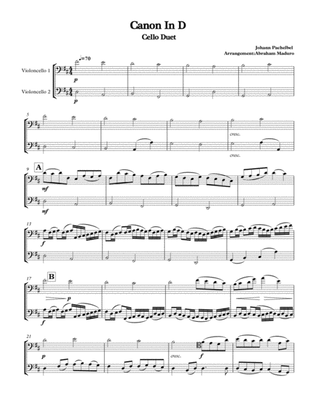Pachelbel's Canon In D Cello Duet