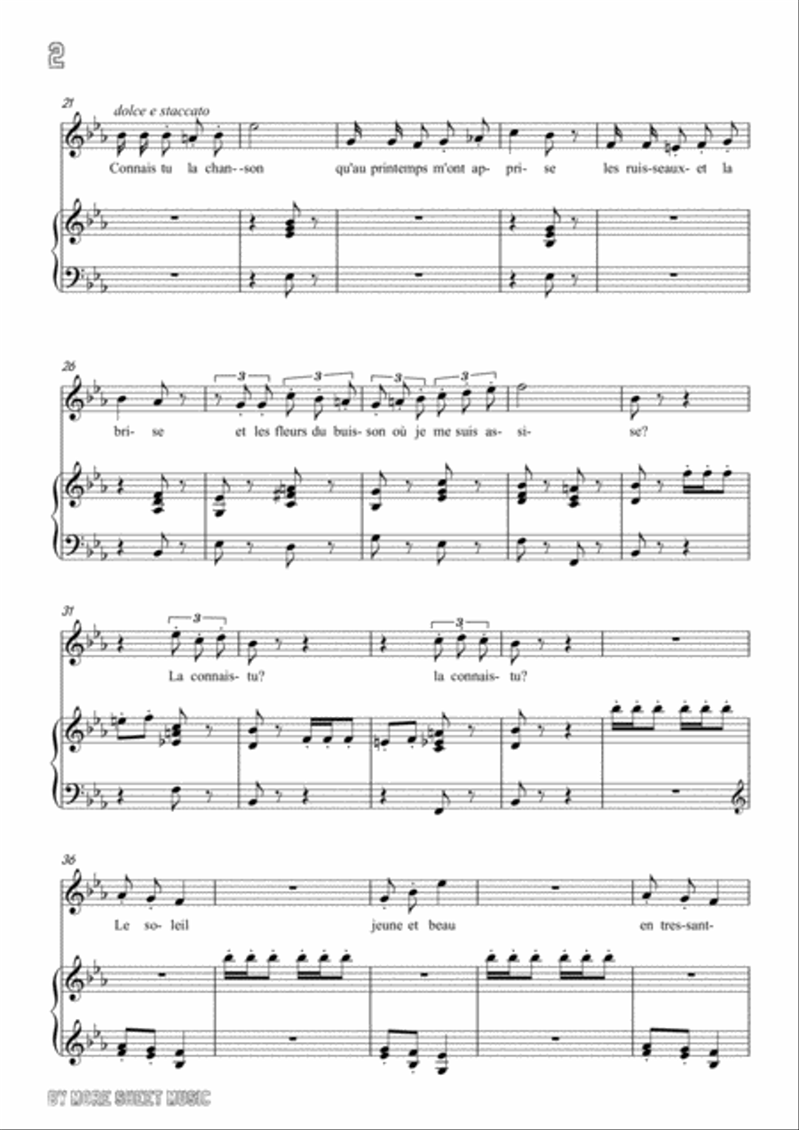 Meyerbeer-Chant de mai in E flat Major,for Voice and Piano Voice Solo scores gallery preview page 4