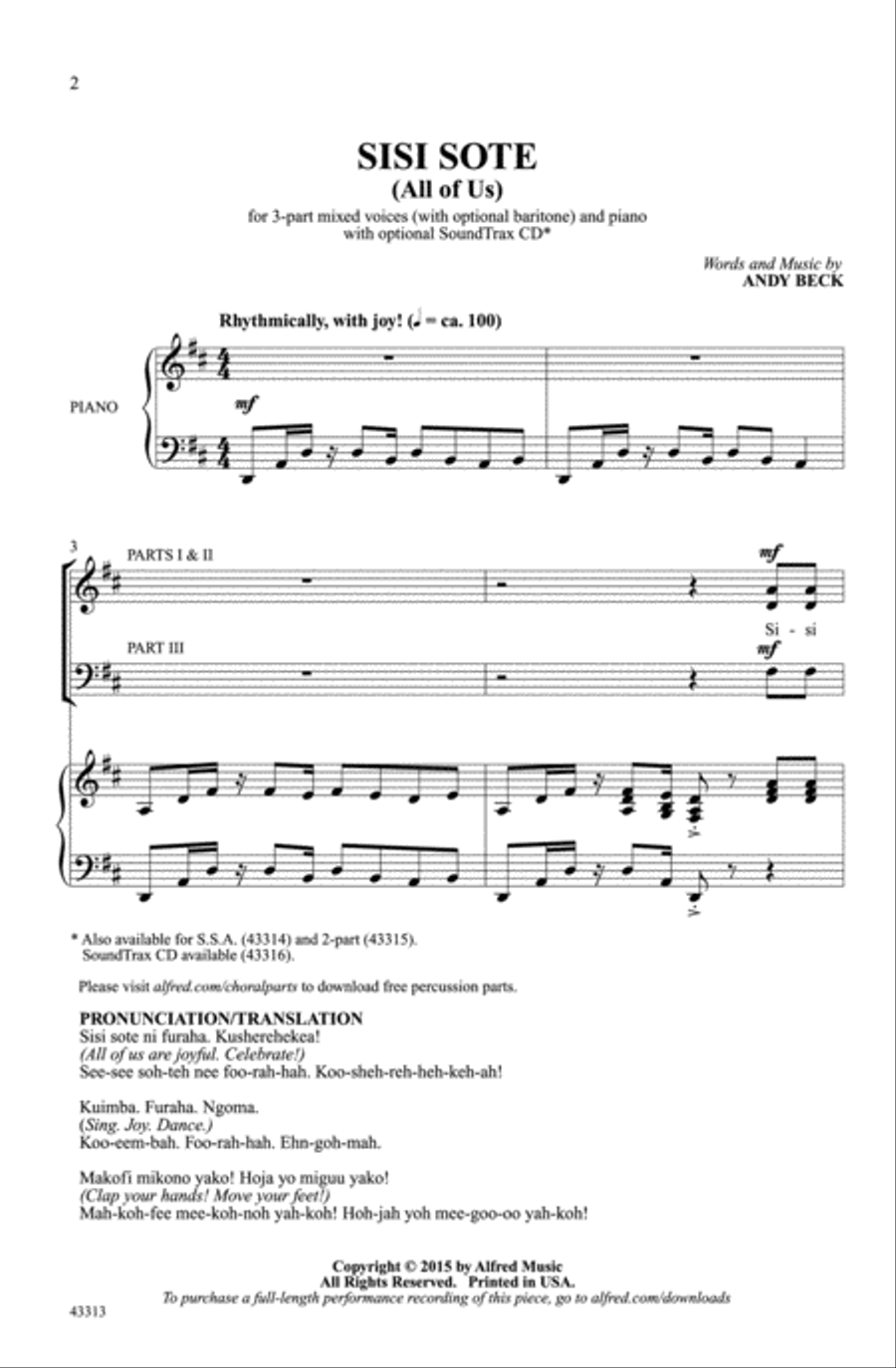 Sisi Sote Sisi Sote Choir scores gallery preview page 1