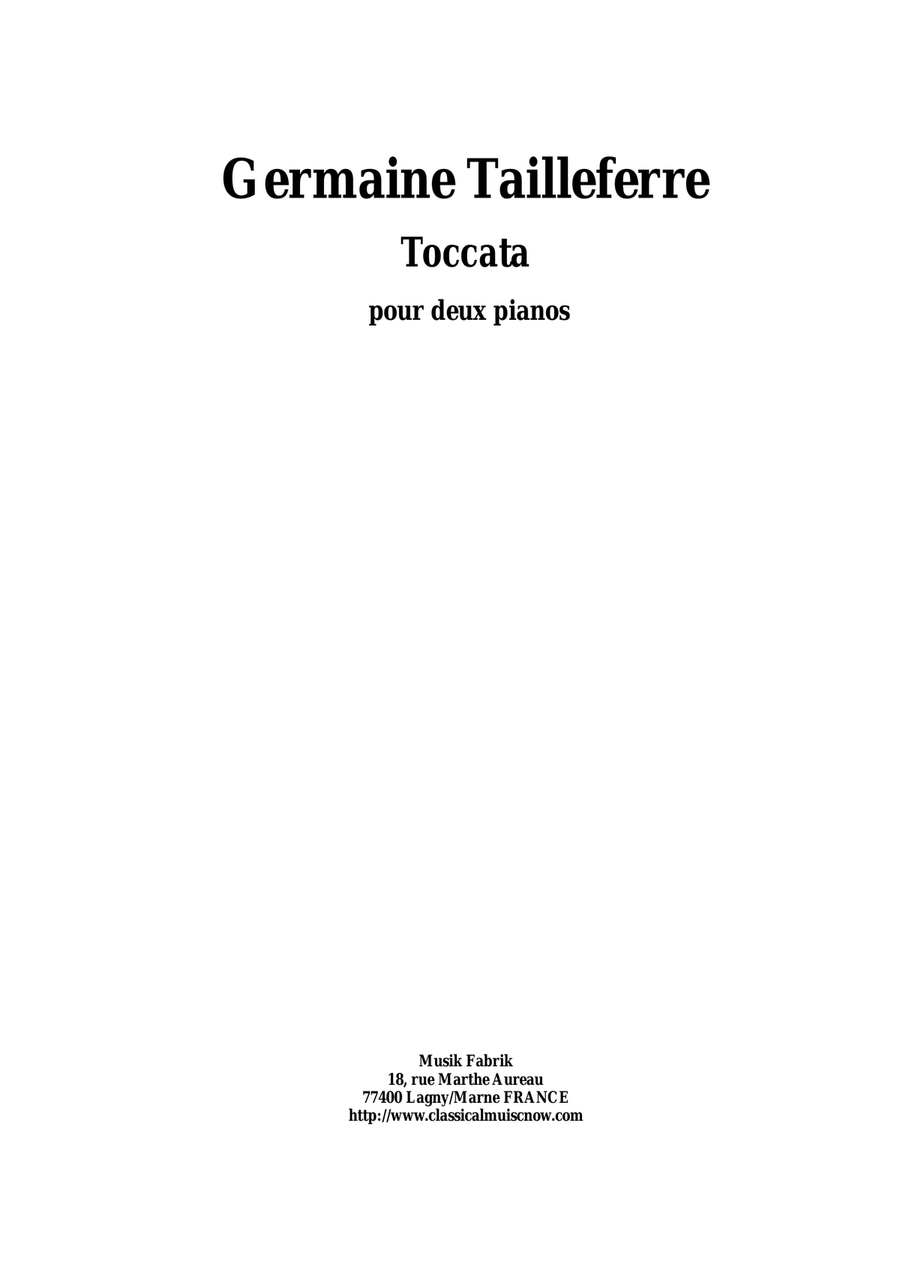 Germaine Tailleferre: Toccata for two pianos 2 Pianos, 4-Hands scores gallery preview page 1