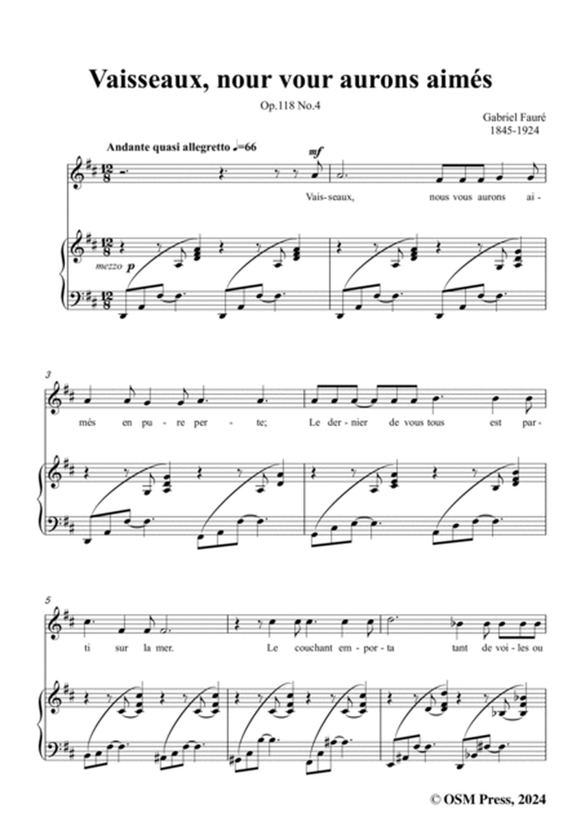 G. Fauré-Vaisseaux,nour vour aurons aimés,in D Major,Op.118 No.4