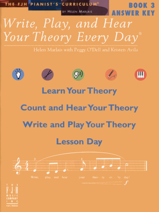 Book cover for Write, Play, and Hear Your Theory Every Day Answer Key, Book 3