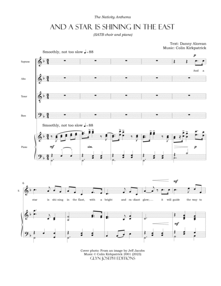 And a Star is Shining in the East (SATB Choir and piano) image number null