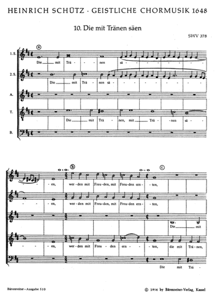 Die mit Tranen saen SWV 378 (no. 10 from "Geistliche Chormusik 1648")