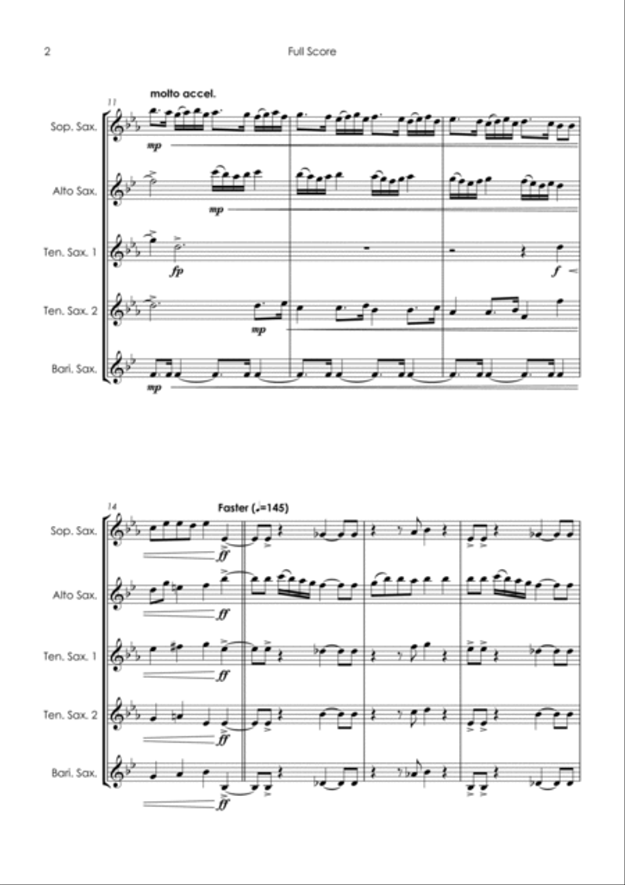 Ding Dong, Bing Bong! - sax quintet Saxophone Quintet scores gallery preview page 4
