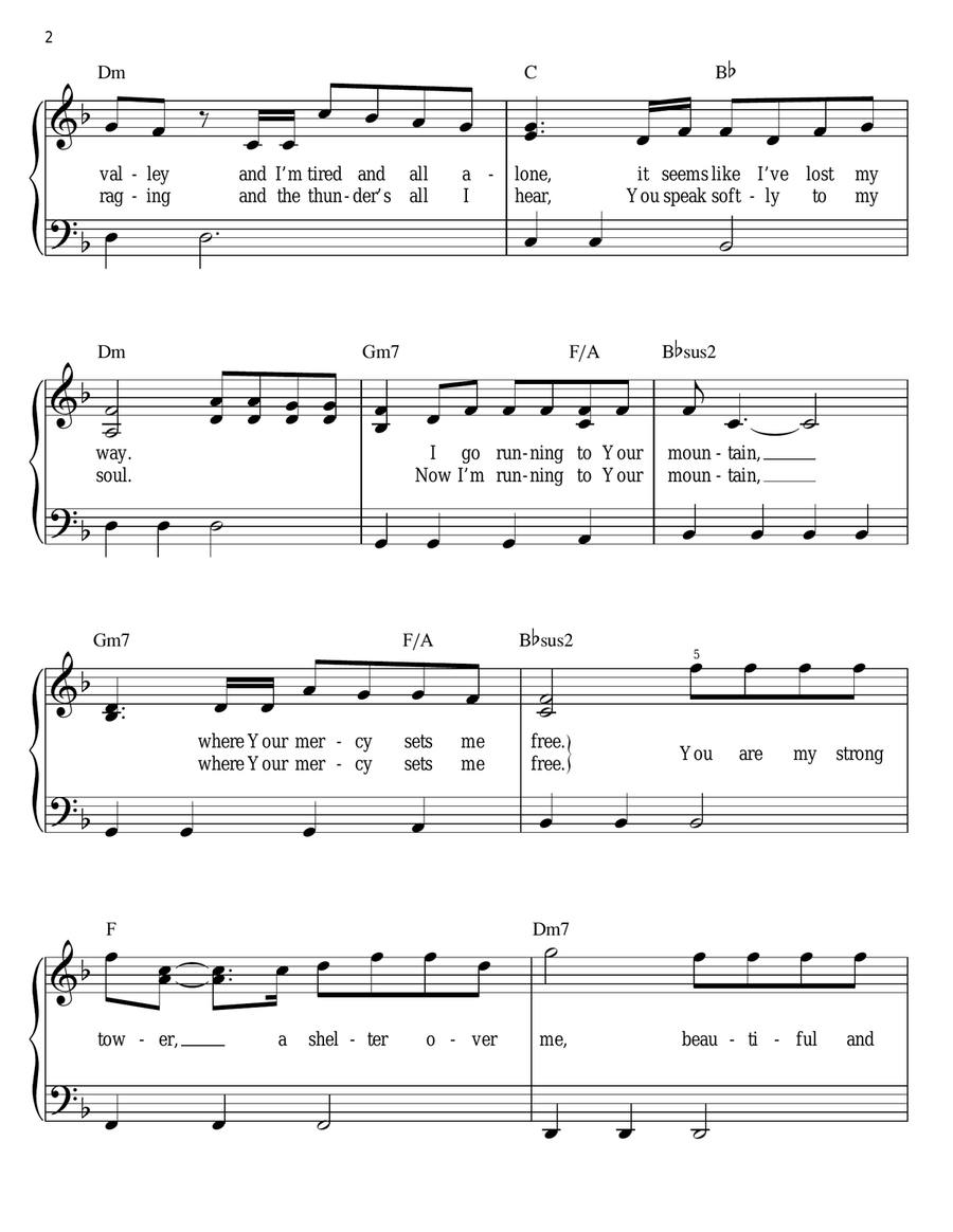 Strong Tower Easy Piano scores gallery preview page 2