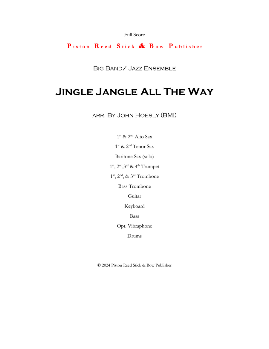 Book cover for Jingle Jangle All The Way- for Jazz Ensemble/ Big Band