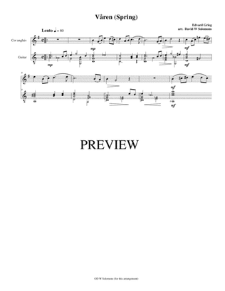 Book cover for Våren (Spring) for cor anglais and guitar