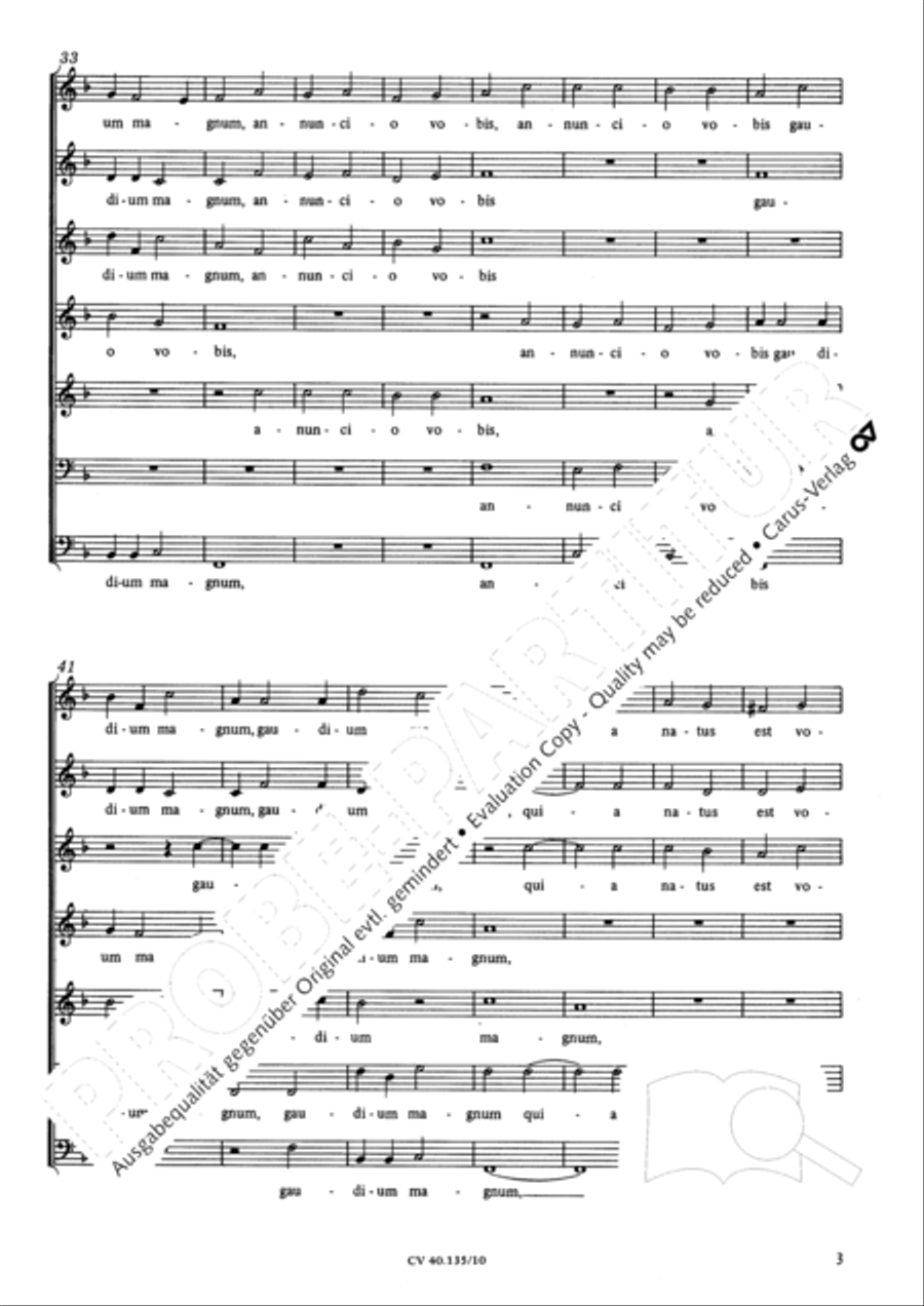 Angelus ad pastores ait Choir scores gallery preview page 4