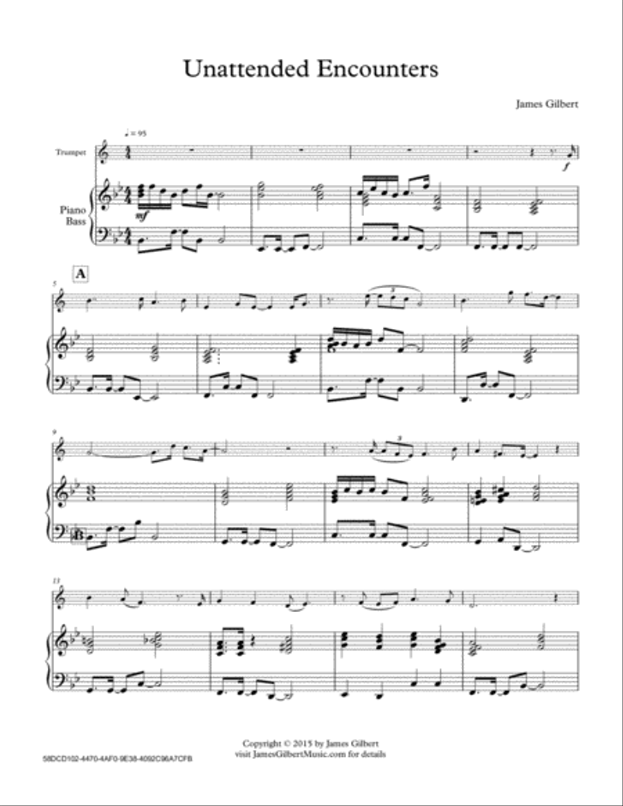 Unattended Encounters Unattended Encounters Trumpet Solo scores gallery preview page 1