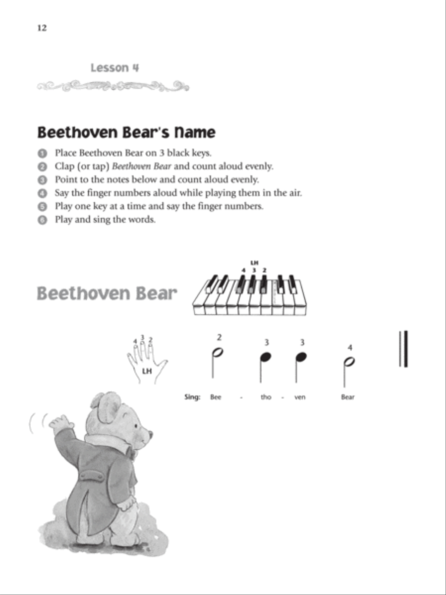 Music for Little Mozarts Meet the Music Friends Piano Method scores gallery preview page 4