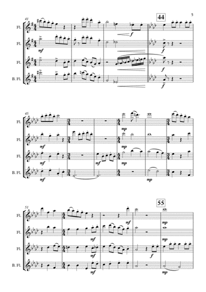 "The Twelve Days Of Christmas" Flute Quartet (B.Fl.) arr. Adrian Wagner image number null