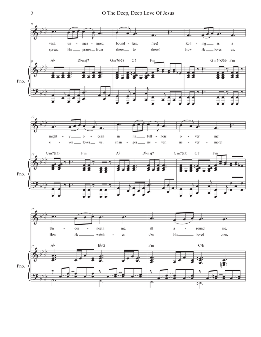O The Deep, Deep Love Of Jesus (Unison choir) Unison Choir scores gallery preview page 3