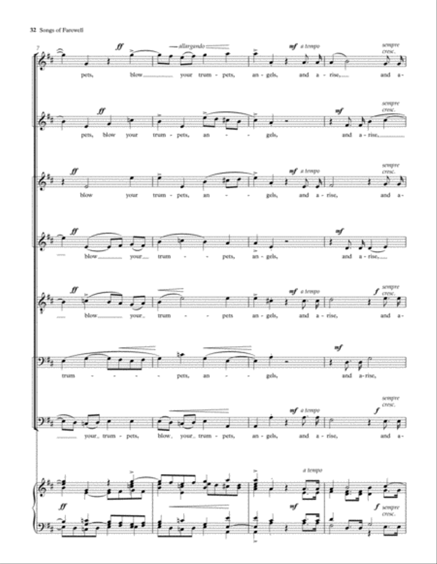 Songs of Farewell Divisi scores gallery preview page 33