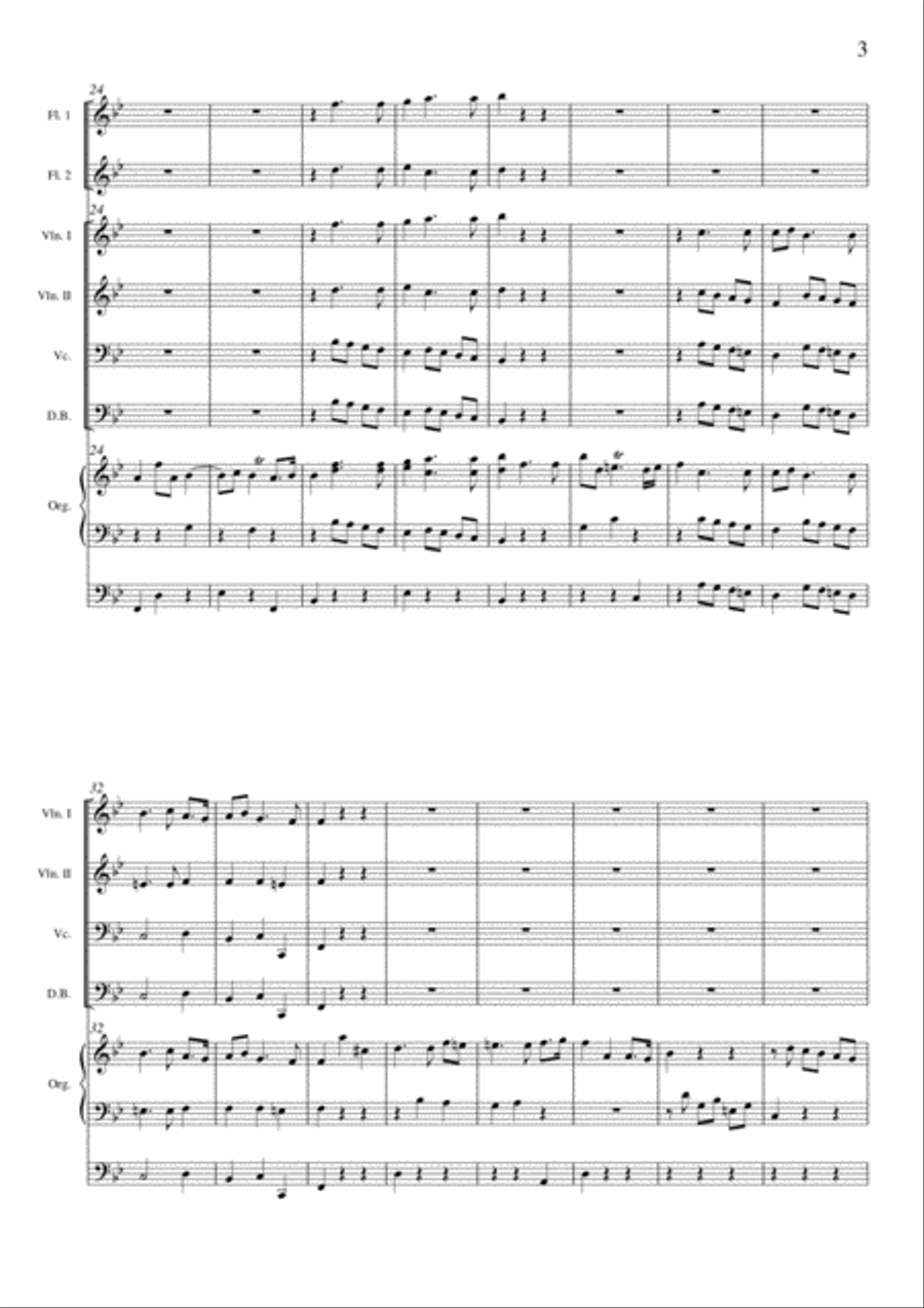 HANDEL - ORGAN CONCERTO in Bb Op. 4, No 6, HWV.294-2 Small Ensemble scores gallery preview page 3