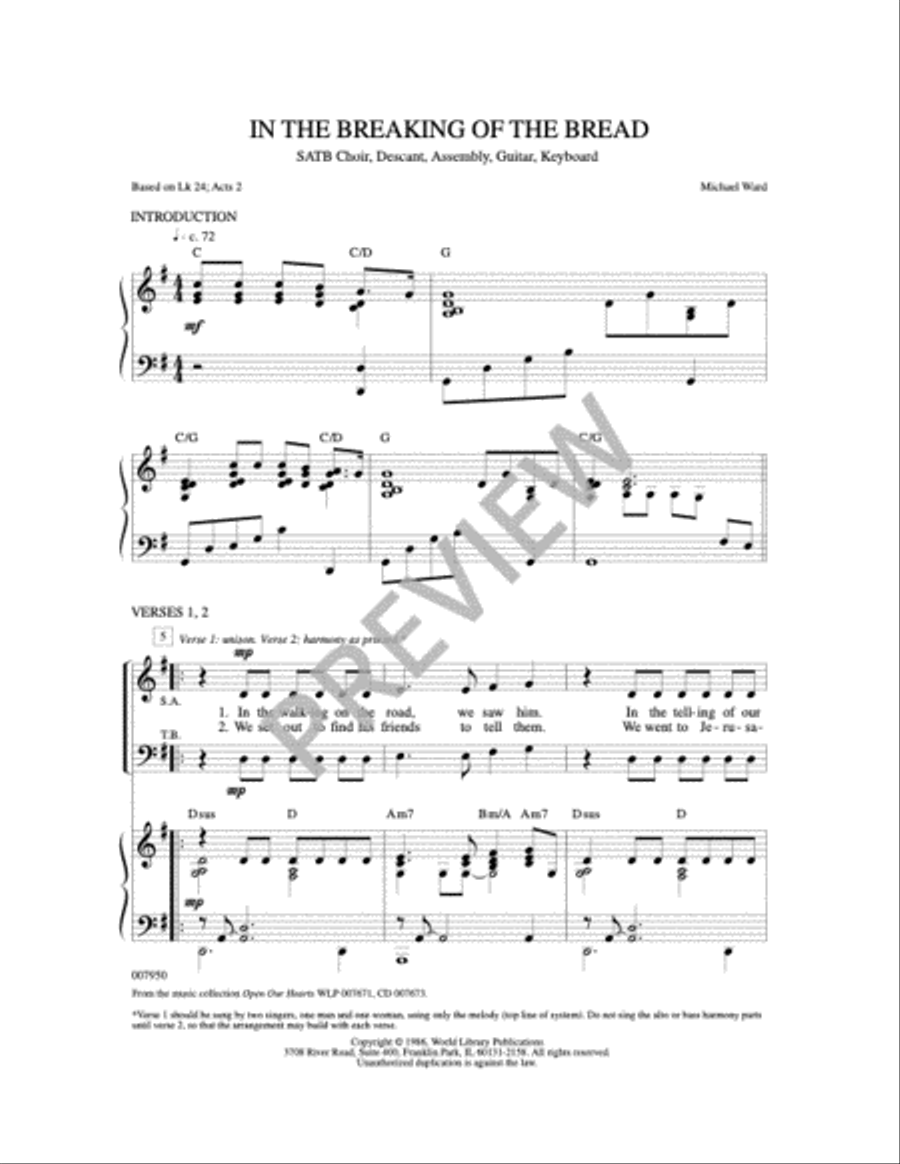 In the Breaking of the Bread 4-Part scores gallery preview page 2