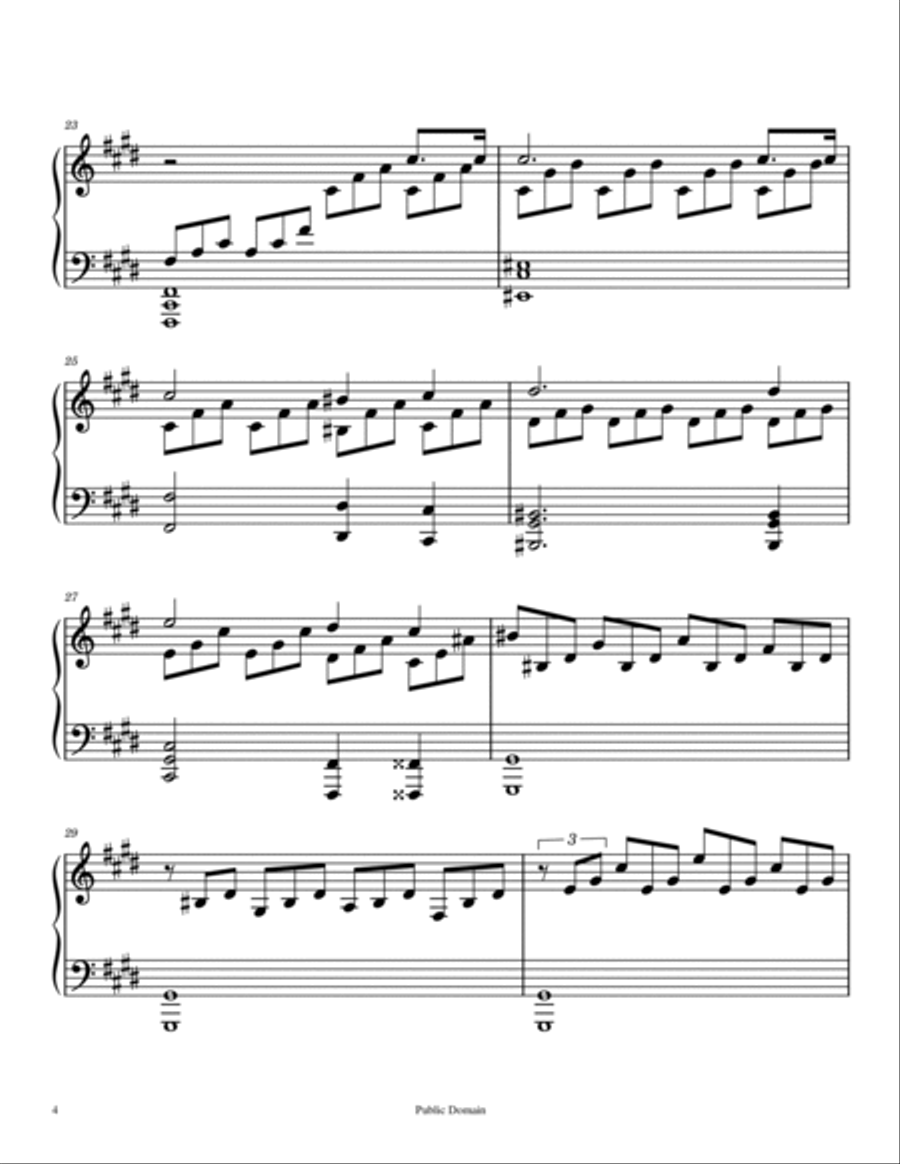 Moonlight Sonata - 1st movement - Beethoven Easy Piano scores gallery preview page 4
