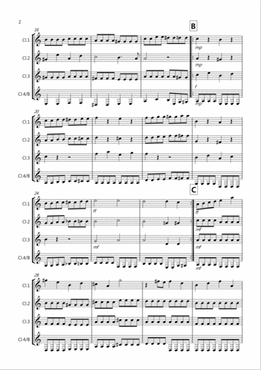 Bach Rocks! for Clarinet Quartet Clarinet Quartet scores gallery preview page 2