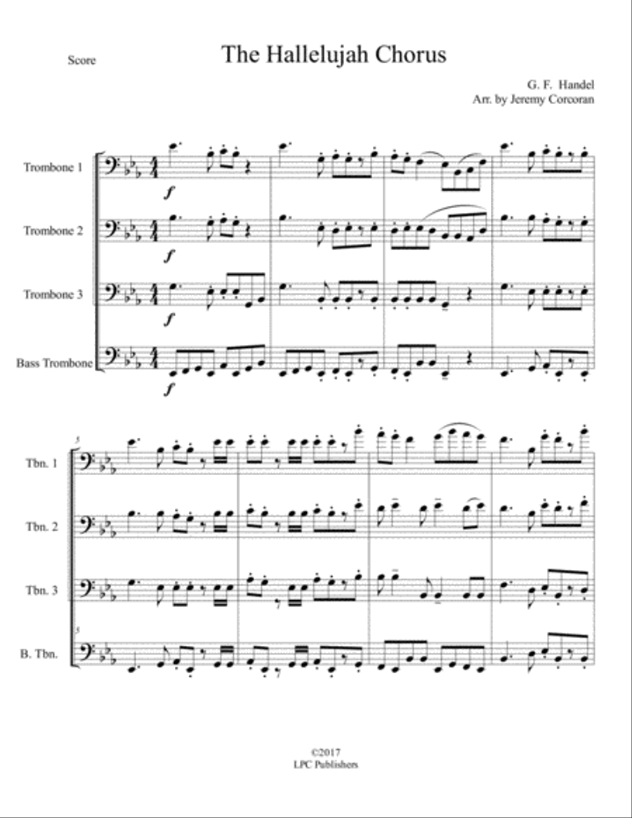 The Hallelujah Chorus for Trombone Quartet Trombone Quartet scores gallery preview page 2