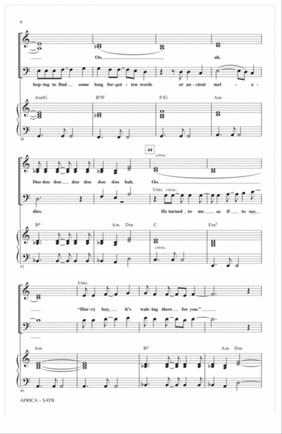 Africa (arr. Roger Emerson) 4-Part scores gallery preview page 4